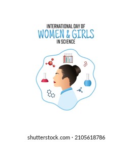 Vector Graphic Of International Day Of Women And Girls In Science Good For International Day Of Women And Girls In Science Celebration. Flat Design. Flyer Design.flat Illustration.