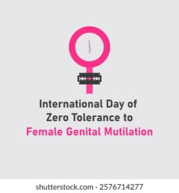 vector graphic of International Day of Zero Tolerance to Female Genital Mutilation good for national International Day of Zero Tolerance to Fe celebration. flat design. flyer design.flat illustration.