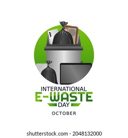 vector graphic of international e-waste day good for international e-waste day celebration. flat design. flyer design.flat illustration.