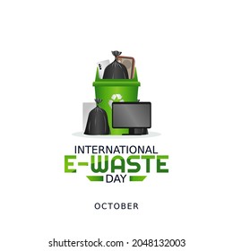 vector graphic of international e-waste day good for international e-waste day celebration. flat design. flyer design.flat illustration.