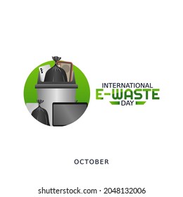 vector graphic of international e-waste day good for international e-waste day celebration. flat design. flyer design.flat illustration.