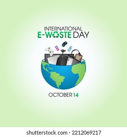 vector graphic of international e-waste day good for international e-waste day celebration. flat design. flyer design.flat illustration.