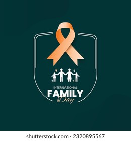 vector graphic of international families day good for international families day celebration . with shield Concept of the need to preserve the family to protect societies