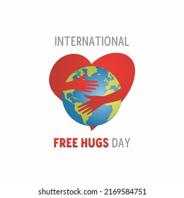 vector graphic of international free hugs day good for international free hugs day celebration. flat design. flyer design.flat illustration.