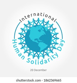 vector graphic of international human solidarity day good for international human solidarity day celebration. flat design. flyer design.flat illustration.