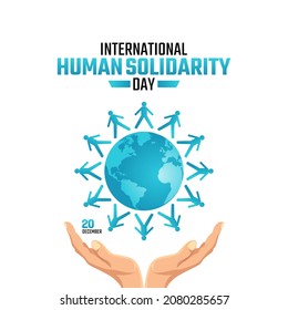 vector graphic of international human solidarity day good for international human solidarity day celebration. flat design. flyer design.flat illustration.