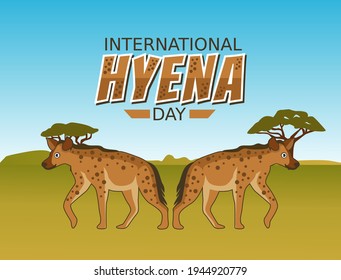 vector graphic of international hyena day good for international hyena day celebration. flat design. flyer design.flat illustration.