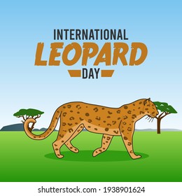 vector graphic of international leopard day good for international leopard day celebration. flat design. flyer design.flat illustration.