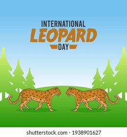 vector graphic of international leopard day good for international leopard day celebration. flat design. flyer design.flat illustration.