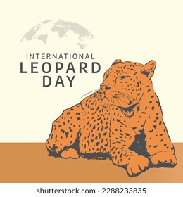 vector graphic of international leopard day good for international leopard day celebration. flat design. flyer design.flat illustration.