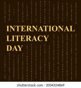 Vector Graphic Of International Literacy Day With Brown And Gold Color Theme, Perfect To Use For Blog, Website, Article, News, Digital Printing, Etc