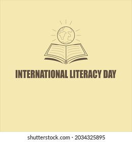 Vector Graphic Of International Literacy Day With Brown Color Theme, Perfect To Use For Blog, Website, Article, News, Digital Printing, Etc