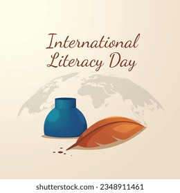 vector graphic of International Literacy Day good for International Literacy Day celebration. flat design. flyer design.flat illustration.