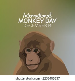 vector graphic of international monkey day good for international monkey day celebration. flat design. flyer design.flat illustration.