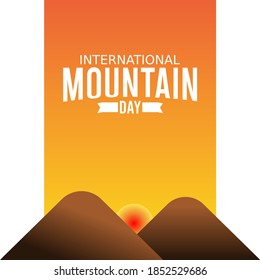 vector graphic of international mountain day good for international mountain day celebration. flat design. flyer design.flat illustration.