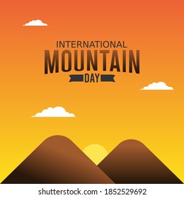 vector graphic of international mountain day good for international mountain day celebration. flat design. flyer design.flat illustration.