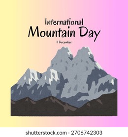 Gráfico de Vector del Día Internacional de la Montaña Bueno para la celebración del Día Internacional de la Montaña.