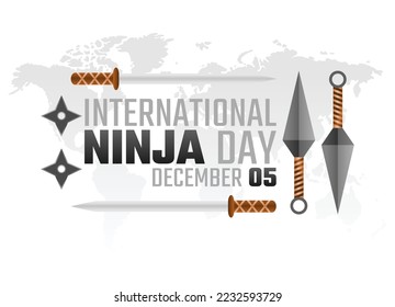 vector graphic of international ninja day good for international ninja day celebration. flat design. flyer design.flat illustration.