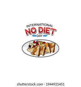 vector graphic of international no diet day good for international no diet day celebration. flat design. flyer design.flat illustration.