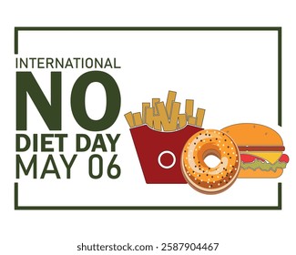 vector graphic of international no diet day good for international no diet day celebration. flat design. flyer design. flat illustration.