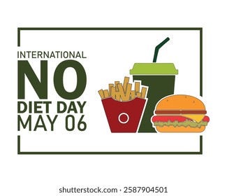  vector graphic of international no diet day good for international no diet day celebration. flat design. flyer design. flat illustration.