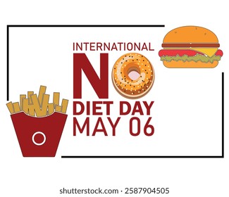  vector graphic of international no diet day good for international no diet day celebration. flat design. flyer design. flat illustration.