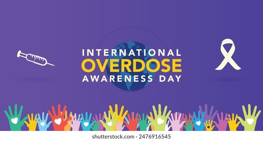 vector graphic of international overdose awareness day good for international overdose awareness day celebration. flat design. flyer design.flat illustration.