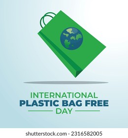 Vektorgrafik des International Plastic Bag Free Day, gut für die Feier des Internationalen Plastic Bag Free Day. flaches Design. flyer design.flache Illustration.