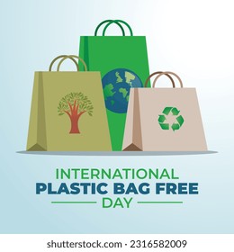 vector graphic of International Plastic Bag Free Day good for International Plastic Bag Free Day celebration. flat design. flyer design.flat illustration.
