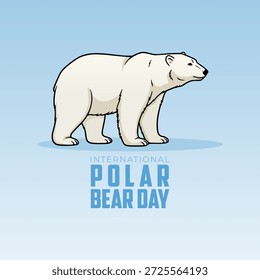 Gráfico vetorial do Dia Internacional do Urso Polar para a conscientização do Dia Internacional do Urso Polar.
