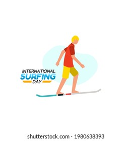 vector graphic of international surfing day good for international surfing day celebration. flat design. flyer design.flat illustration.