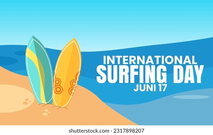 vector graphic of international surfing day good for international surfing day celebration. flat design. flyer design.flat illustration.