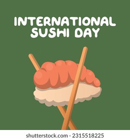 vector graphic of International Sushi Day good for International Sushi Day celebration. flat design. flyer design.flat illustration.