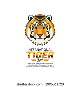 vector graphic of international tiger day good for international tiger day celebration. flat design. flyer design.flat illustration.