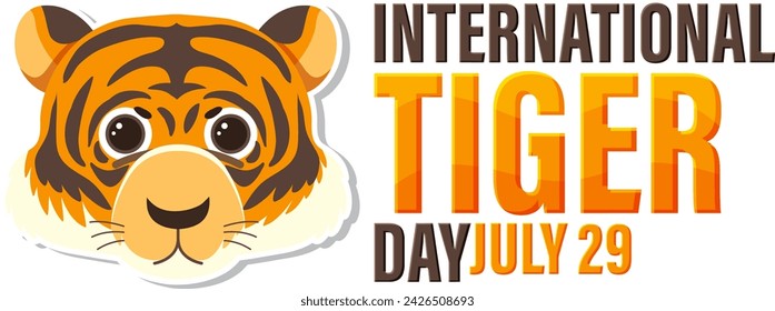 Vector graphic for International Tiger Day, July 29