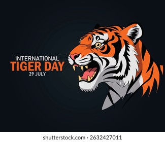 vector graphic of international tiger day good for international tiger day celebration. flat design. flyer design. flat illustration.