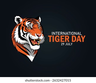 vector graphic of international tiger day good for international tiger day celebration. flat design. flyer design. flat illustration.