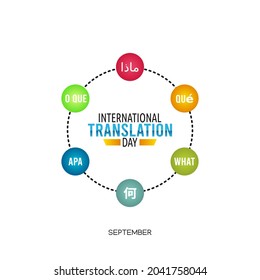 vector graphic of international translation day good for international translation day celebration. flat design. flyer design.flat illustration.