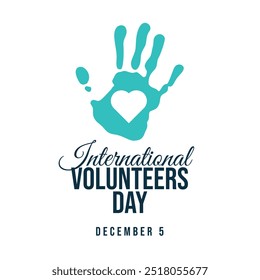 Vector gráfico del Día Internacional del Voluntariado ideal para la celebración del Día Internacional del Voluntariado.