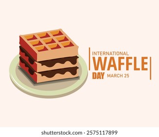 vector graphic of international waffle day good for international waffle day celebration. flat design. flyer design. flat illustration.