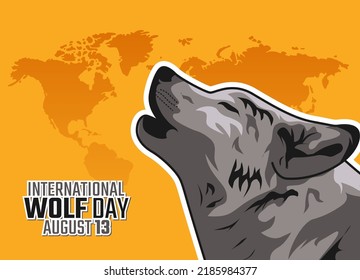 vector graphic of international wolf day good for international wolf day celebration. flat design. flyer design.flat illustration.