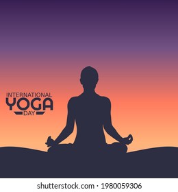 vector graphic of international yoga day good for international yoga day celebration. flat design. flyer design.flat illustration.