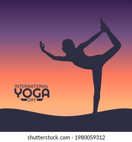 vector graphic of international yoga day good for international yoga day celebration. flat design. flyer design.flat illustration.