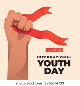 vector graphic of International Youth Day good for International Youth Day celebration. flat design. flyer design.flat illustration.