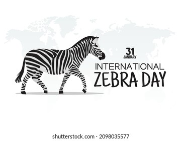 vector graphic of international zebra day good for international zebra day celebration. flat design. flyer design.flat illustration.