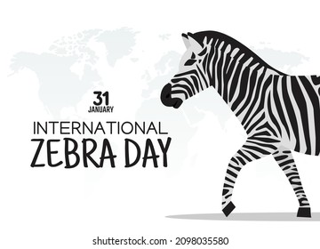 vector graphic of international zebra day good for international zebra day celebration. flat design. flyer design.flat illustration.