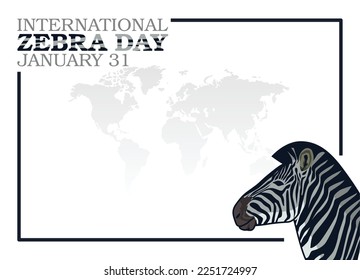 vector graphic of international zebra day good for international zebra day celebration. flat design. flyer design.flat illustration.