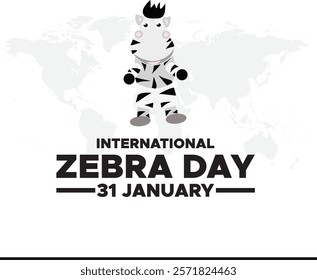 vector graphic of international zebra day good for international zebra day celebration. flat design. flyer design.flat illustration.
