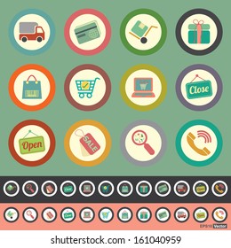 Vector : Graphic For Internet and Online Business Present By Group of Colorful Circle E-Commerce or E-Business Icon