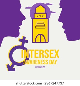 vector graphic of Intersex Awareness Day good for national Intersex Awareness Day celebration. flat design. flyer design.flat illustration.